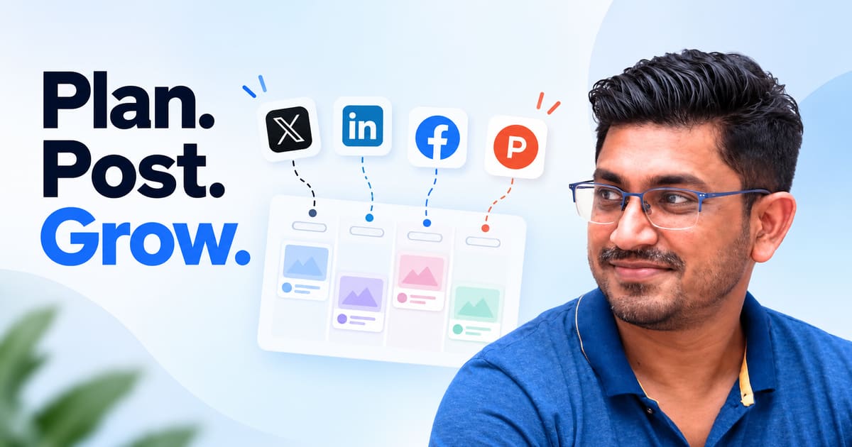 A content plan for X, LinkedIn, Facebook and Product Hunt